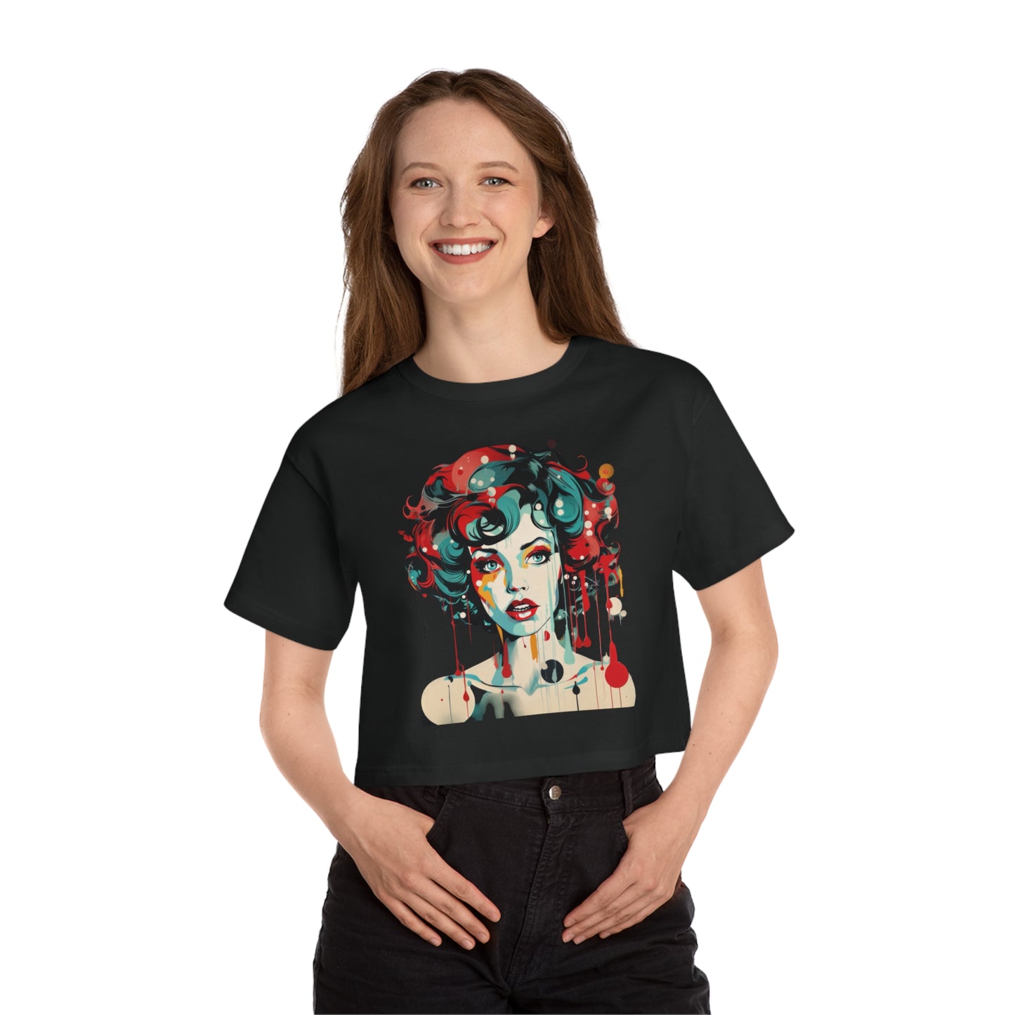 Women's Champion Heritage Cropped T-Shirt "Dripping With Beauty" by Nikki Gray