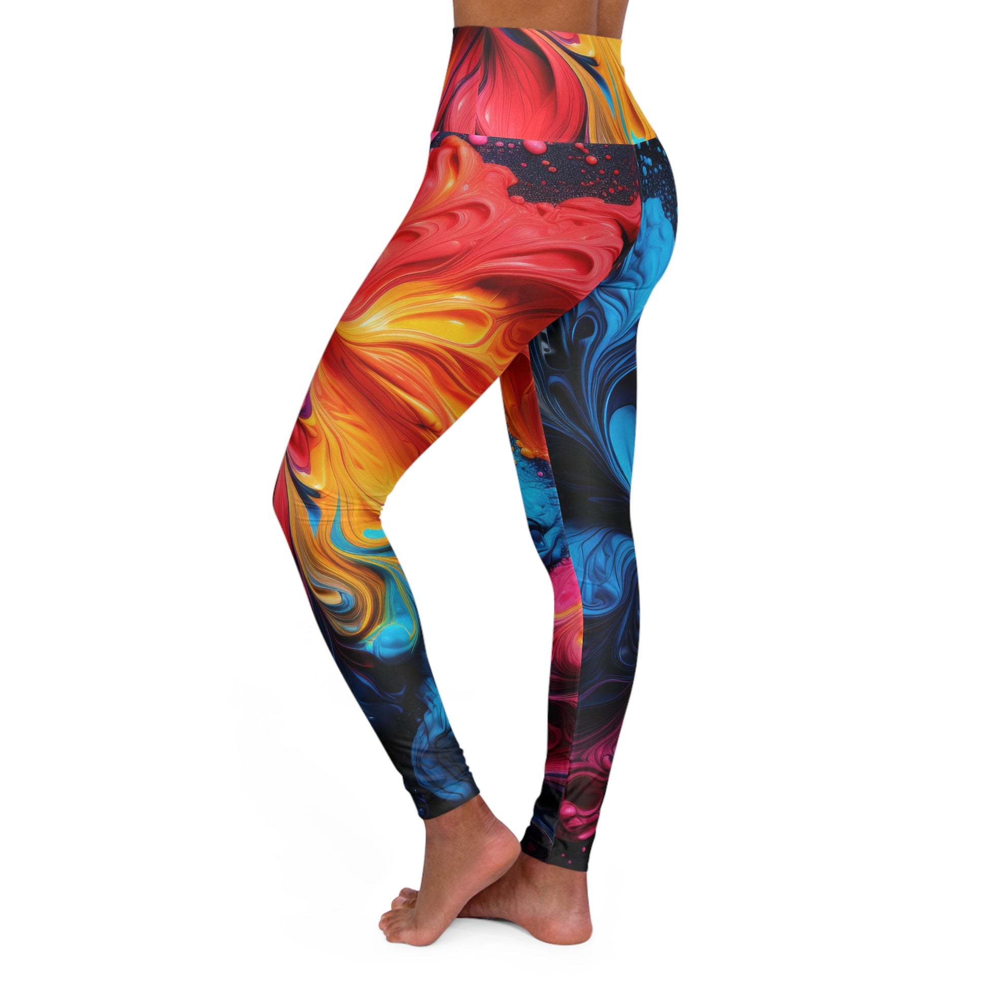 High Waisted Yoga Leggings Happy Swirl