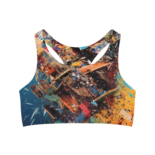 Seamless Sports Bra "Deck The Halls" by Jared Gray