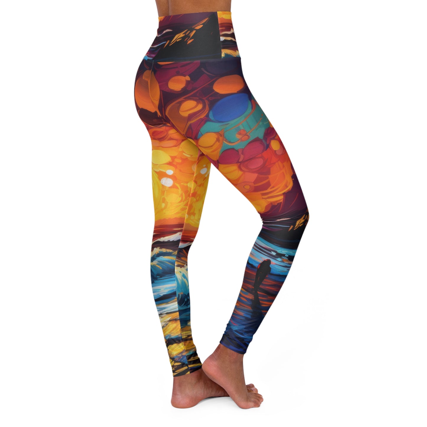 High Waisted Yoga Leggings "Sunset"