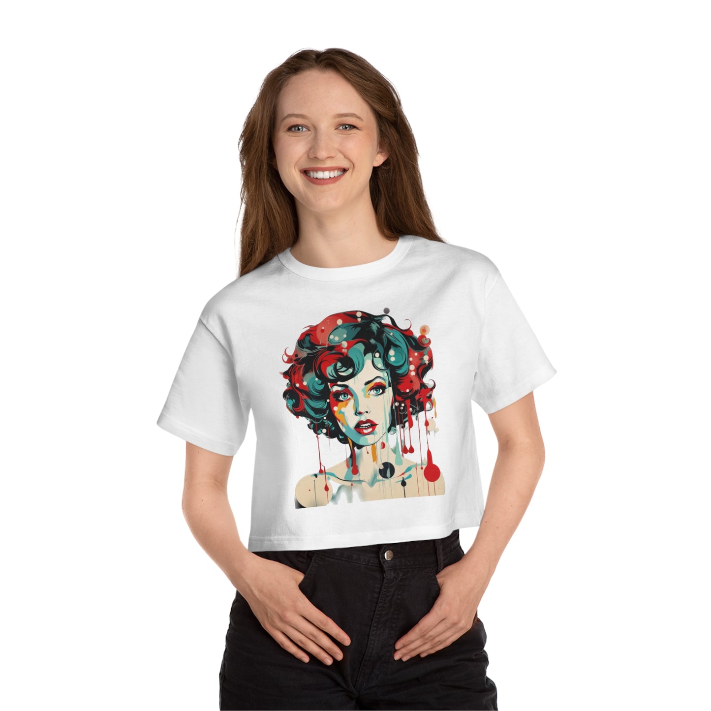 Women's Champion Heritage Cropped T-Shirt "Dripping With Beauty" by Nikki Gray