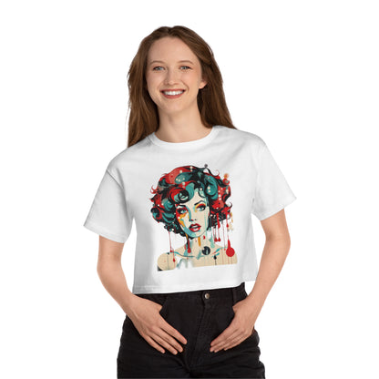 Women's Champion Heritage Cropped T-Shirt "Dripping With Beauty" by Nikki Gray