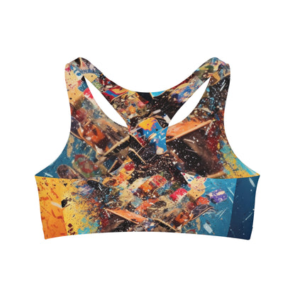 Seamless Sports Bra "Deck The Halls" by Jared Gray