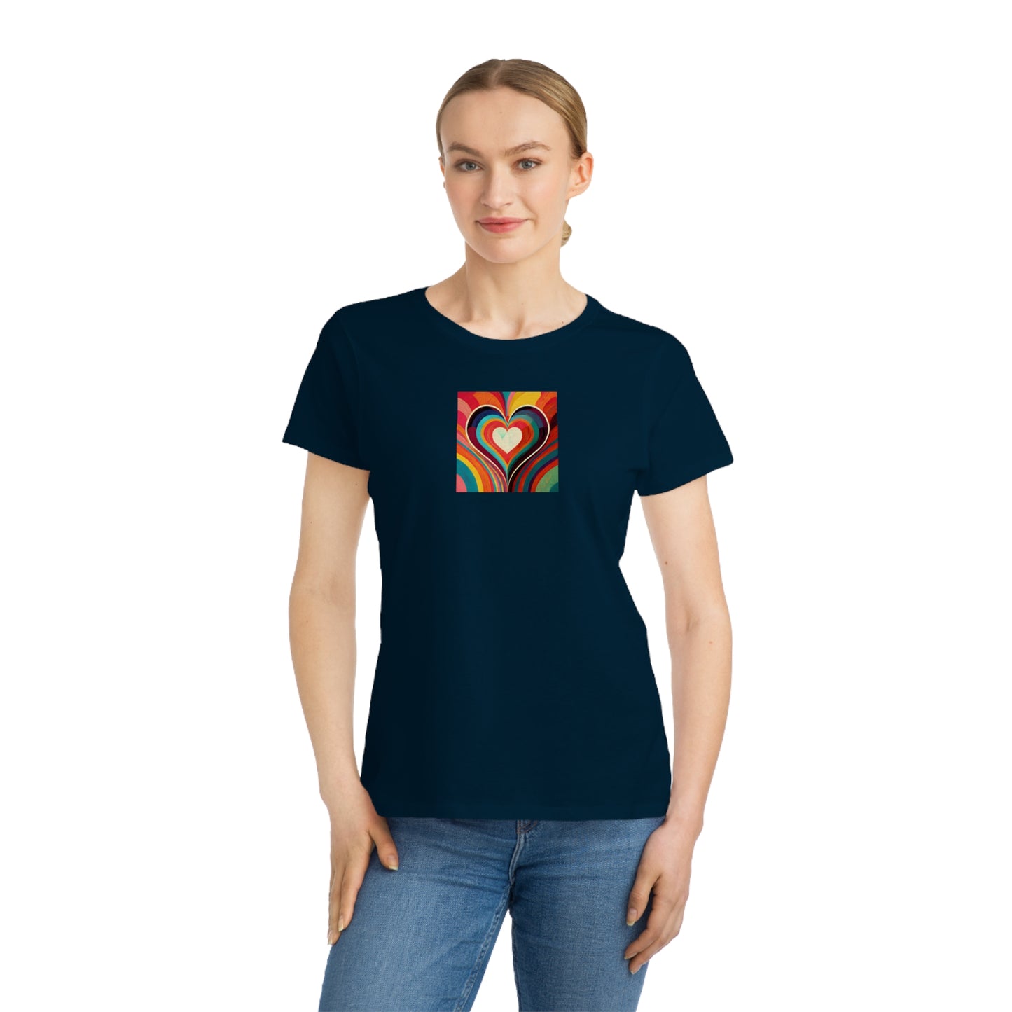 Women's Organic Classic Cotton Ring-Spun Jersey T-Shirt "Love Groove" by Nikki Gray