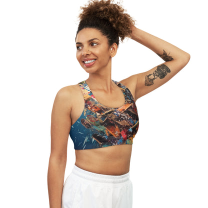 Seamless Sports Bra "Deck The Halls" by Jared Gray