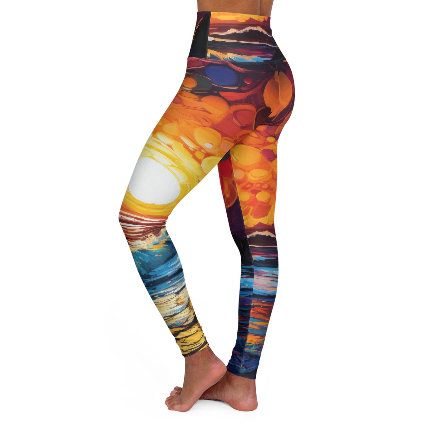 High Waisted Yoga Leggings "Sunset"