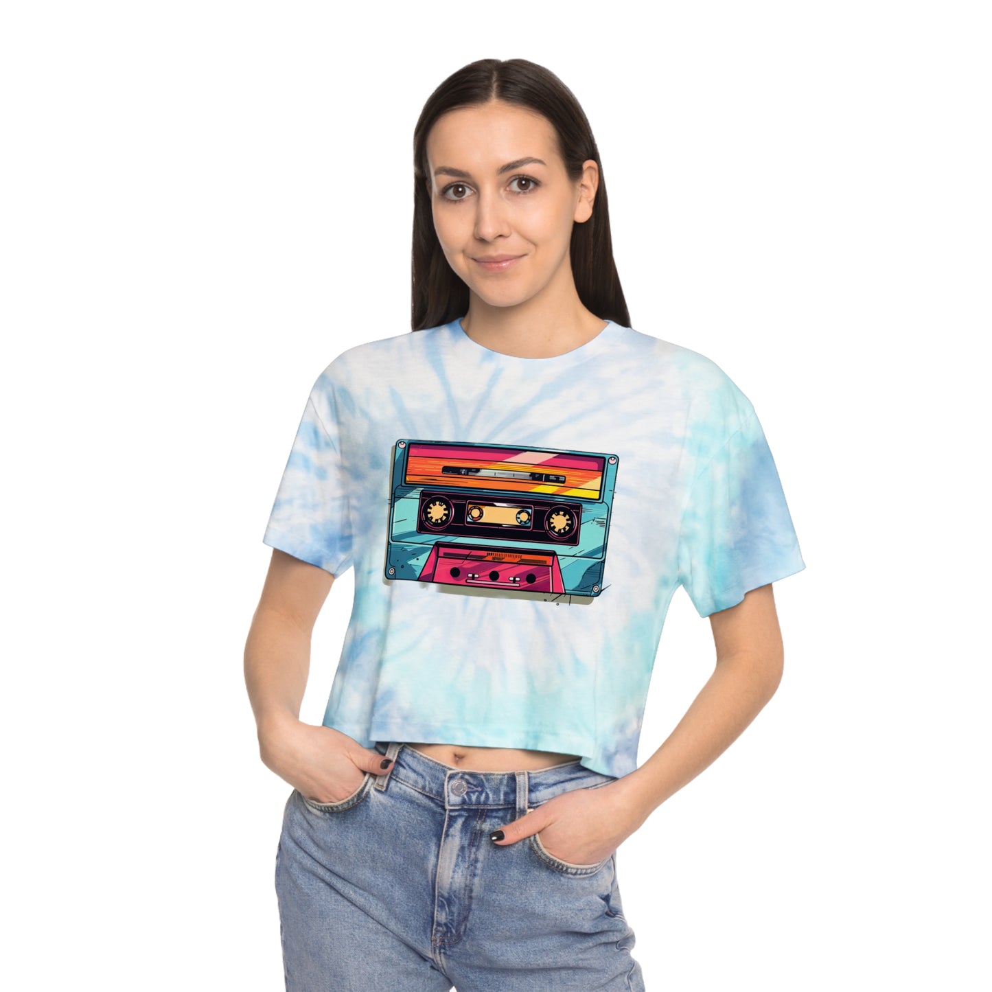 Women's Tie-Dye Crop Tee "The Mix Tape" by Nikki Gray