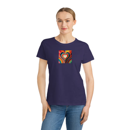 Women's Organic Classic Cotton Ring-Spun Jersey T-Shirt "Love Groove" by Nikki Gray