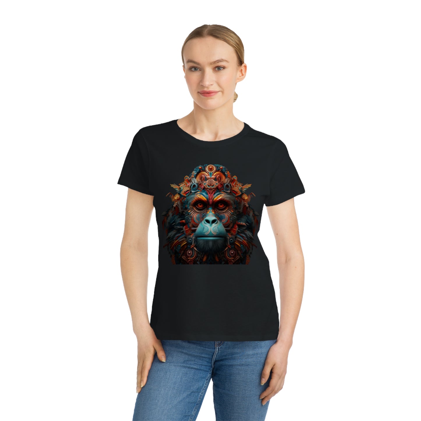 Women's Organic Classic Cotton Ring-Spun Jersey T-Shirt "King Louie" by Nikki Gray