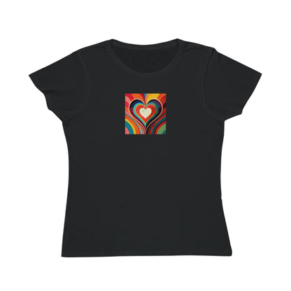 Women's Organic Classic Cotton Ring-Spun Jersey T-Shirt "Love Groove" by Nikki Gray