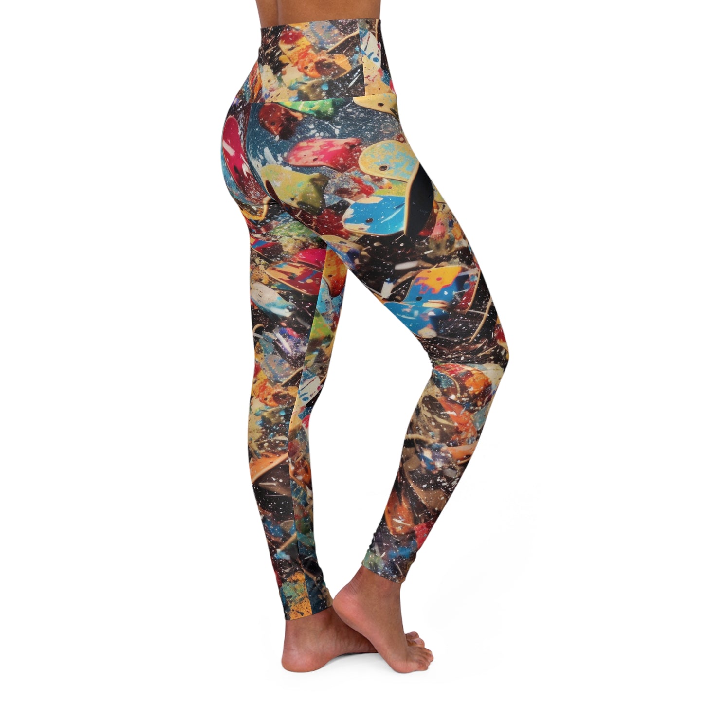 High Waisted Yoga Leggings "Deck The Halls"