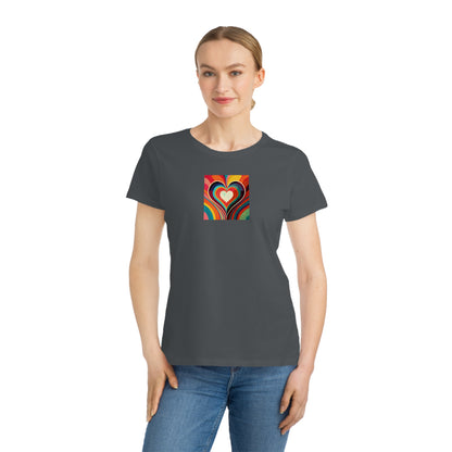 Women's Organic Classic Cotton Ring-Spun Jersey T-Shirt "Love Groove" by Nikki Gray