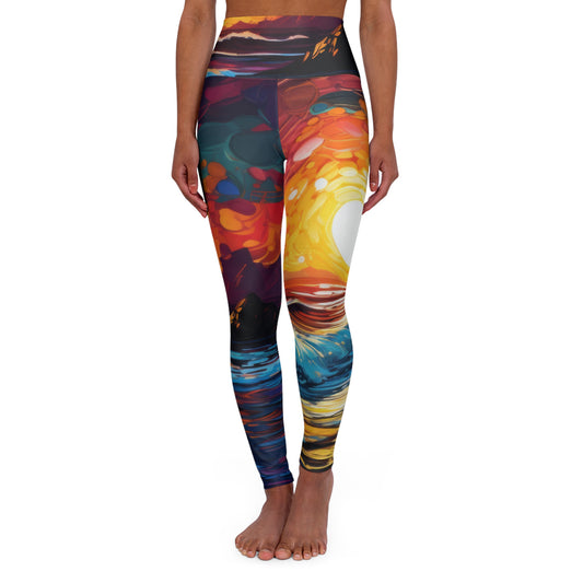 High Waisted Yoga Leggings "Sunset"