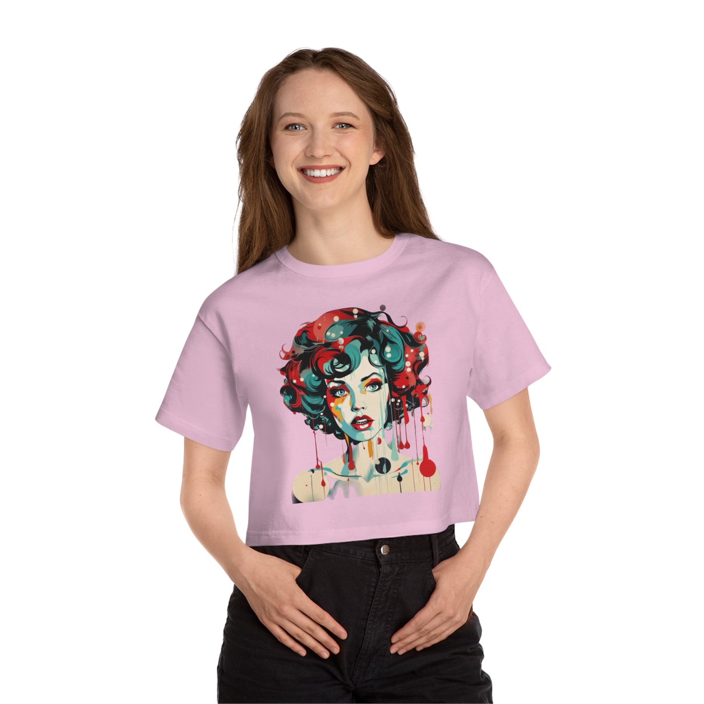 Women's Champion Heritage Cropped T-Shirt "Dripping With Beauty" by Nikki Gray