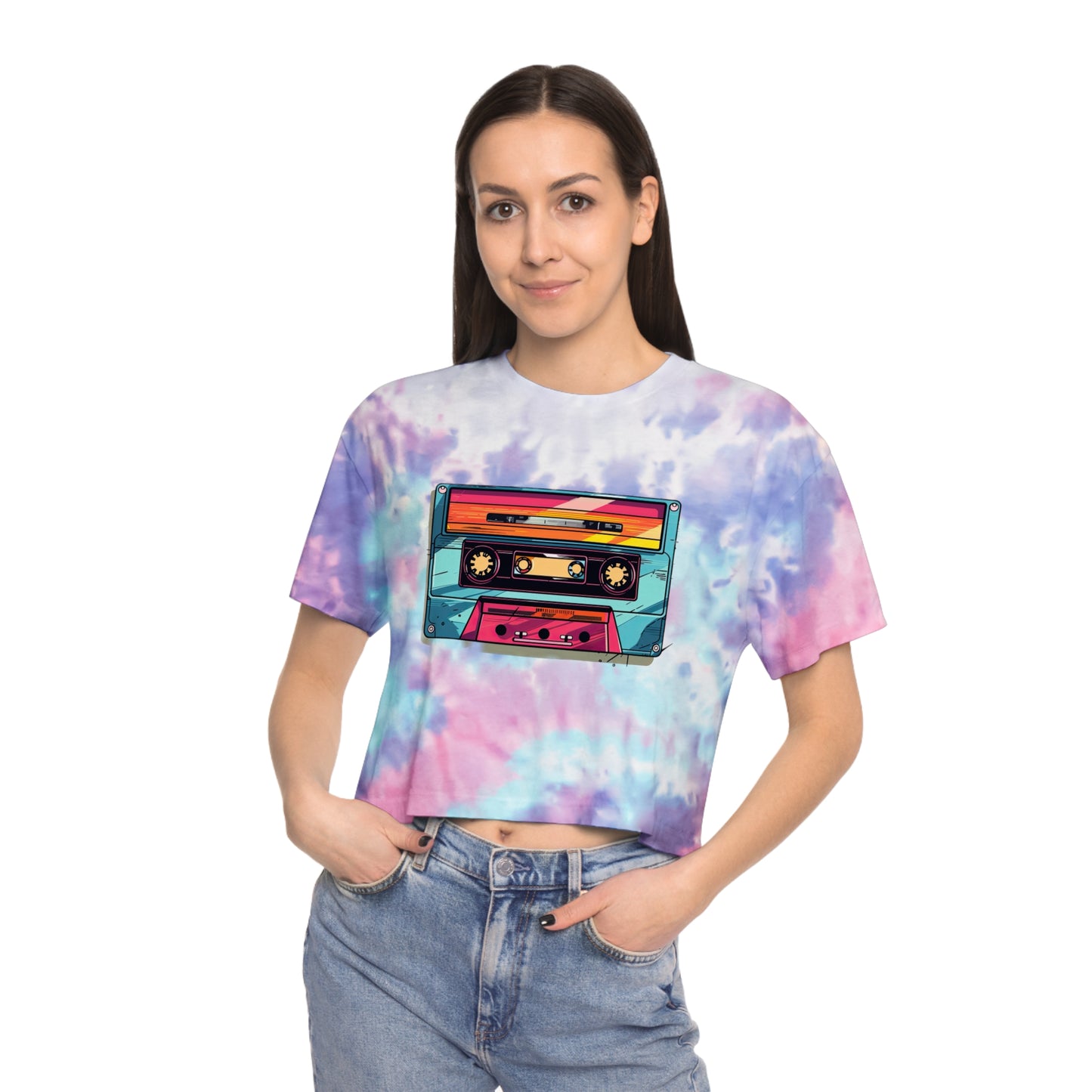 Women's Tie-Dye Crop Tee "The Mix Tape" by Nikki Gray