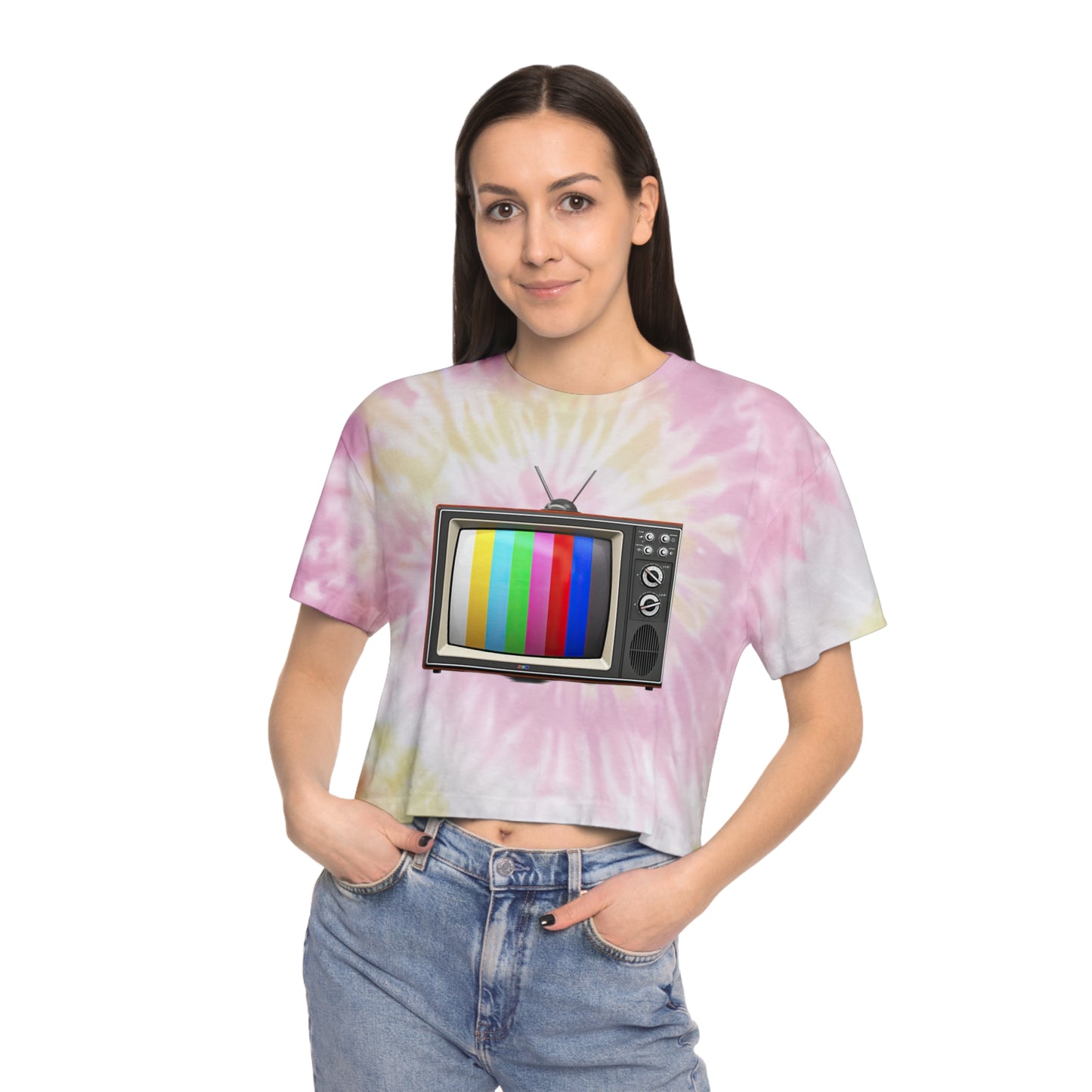 Women's Tie-Dye Crop Tee "Off Air" by Nikki Gray