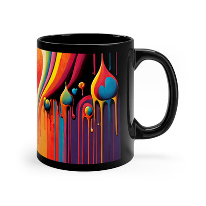 11oz Black Mug- "Dripping Wayne" by Nikki Gray