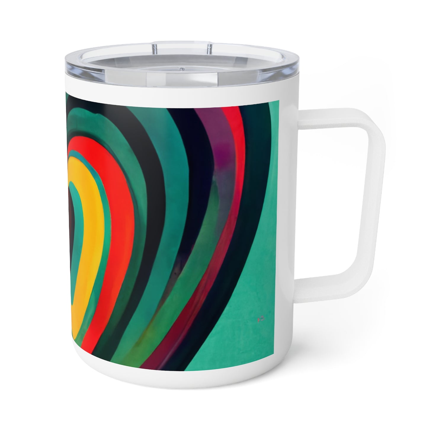 Insulated Coffee Mug, 10oz - "Corazon De Colores" by Nikki Gray