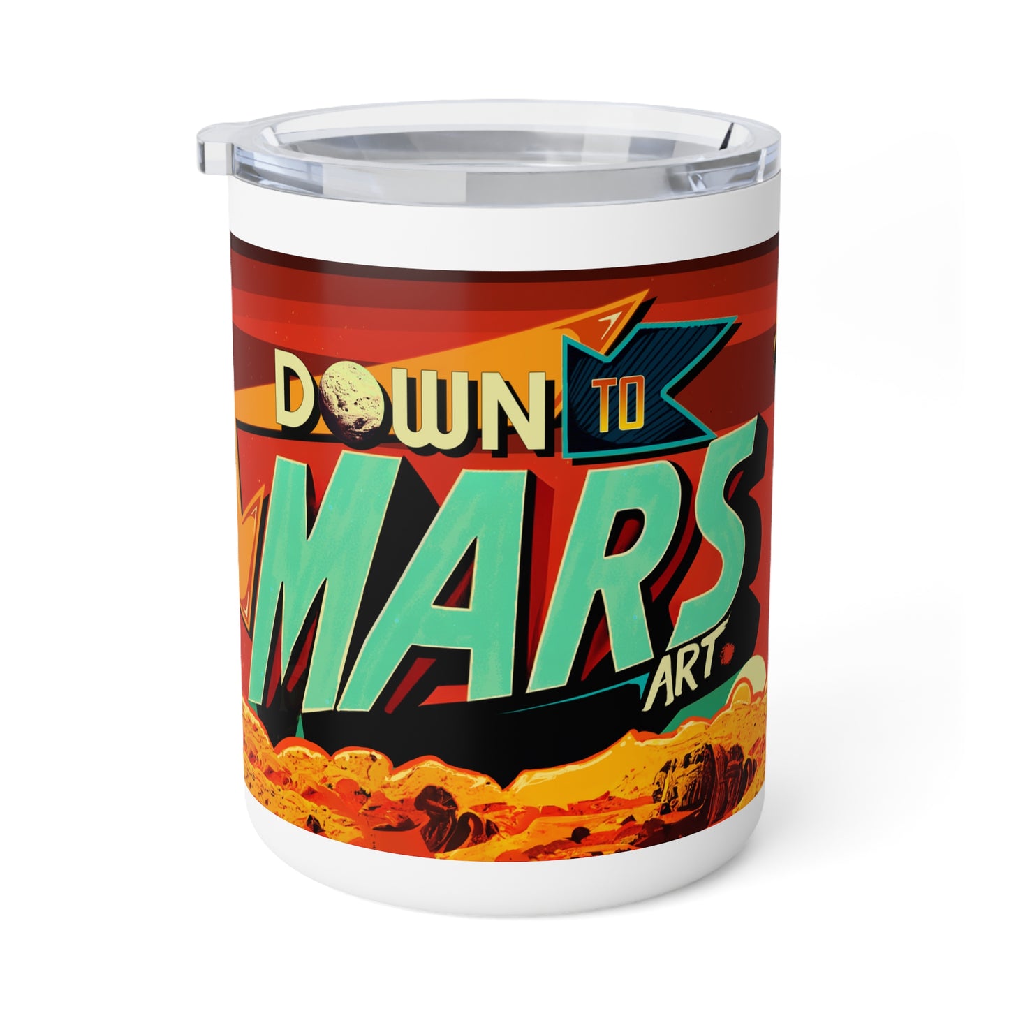 Insulated Coffee Mug, 10oz - "Down To Mars Art" by Nikki & Jared Gray