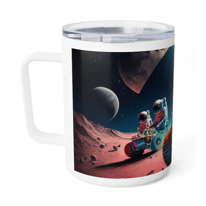 Insulated Coffee Mug, 10oz - "Moon Race" by Jared Gray