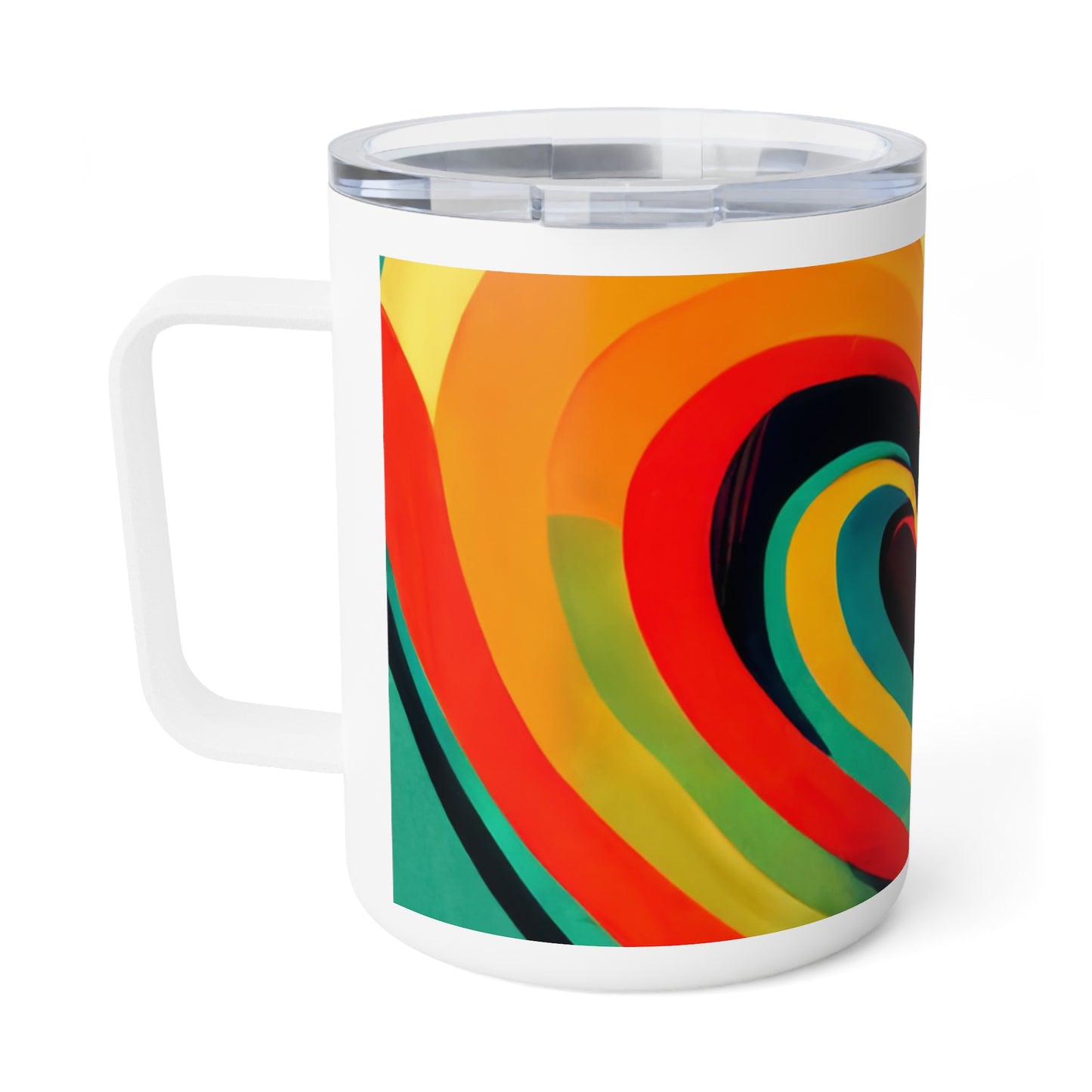 Insulated Coffee Mug, 10oz - "Corazon De Colores" by Nikki Gray