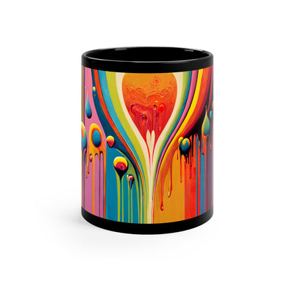 11oz Black Mug- "Dripping Wayne" by Nikki Gray