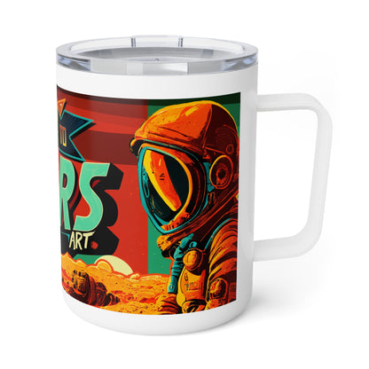 Insulated Coffee Mug, 10oz - "Down To Mars Art" by Nikki & Jared Gray