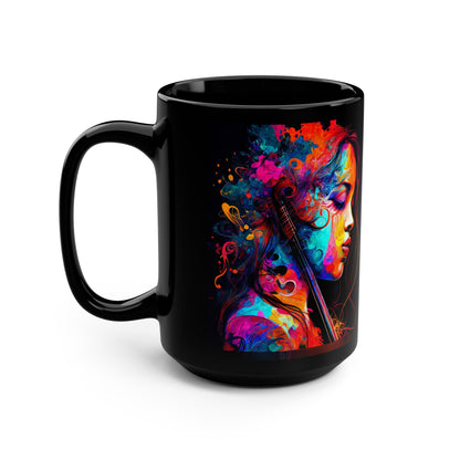 Black Mug, 15oz- "Viola" by Jared Gray