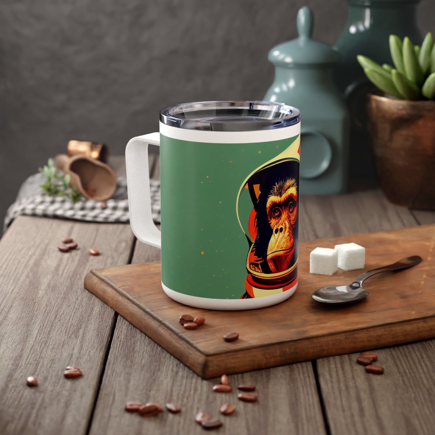 Insulated Coffee Mug, 10oz - "Oblivious Explorer" by Nikki Gray